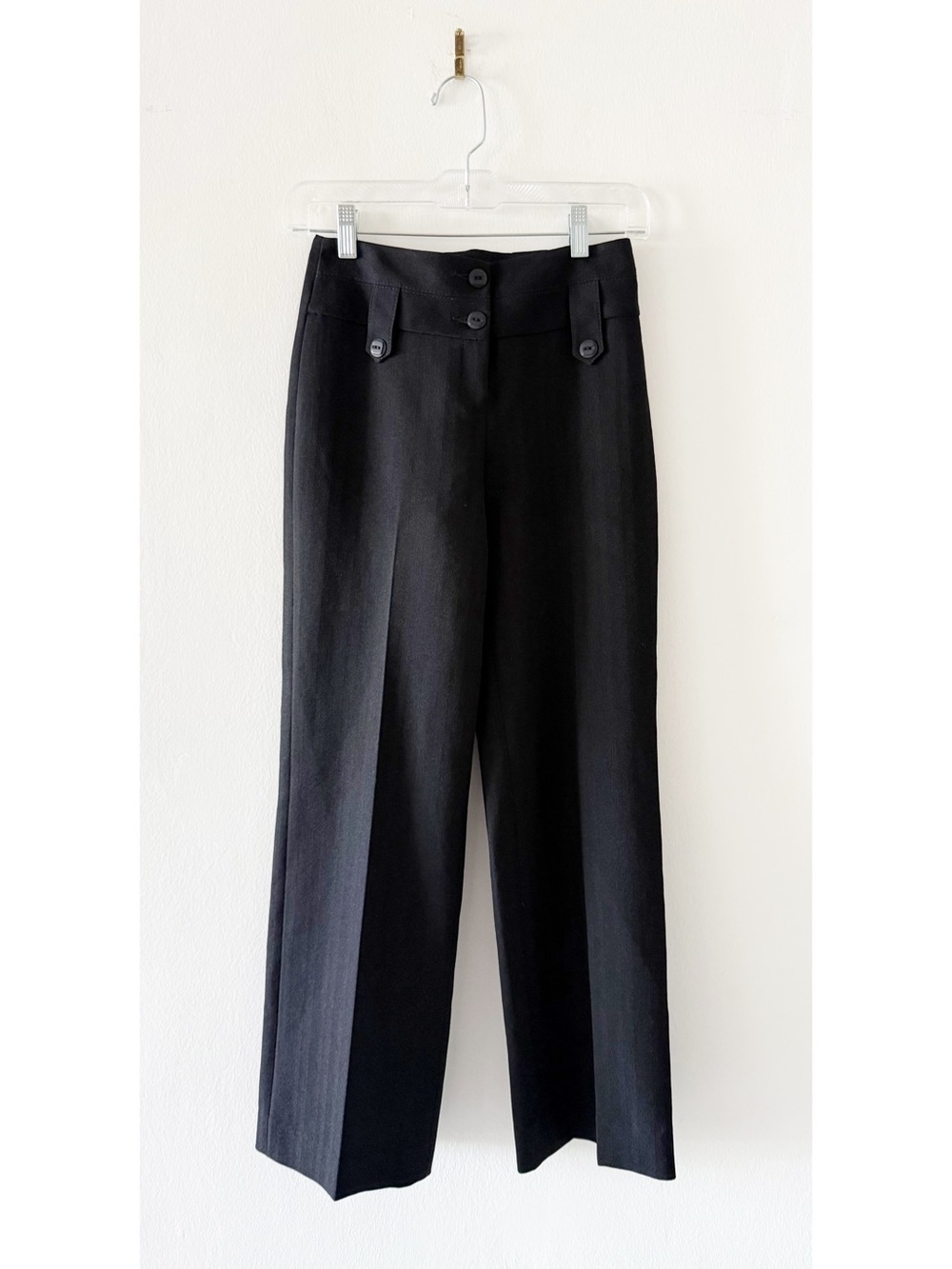 Vintage Y2K Black Low Rise Trouser Pants Amaranta Chic Size 6 (Fits XS)